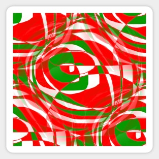 Red, green and white Sticker